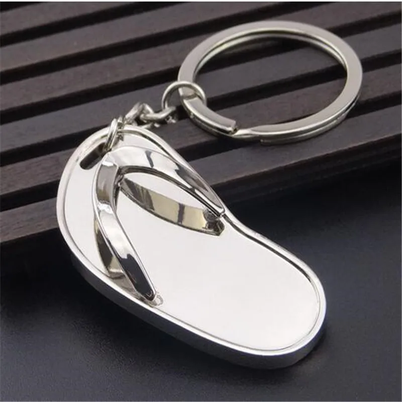 200pcs/lot High Quality Car  Zinc Alloy Metal Slipper Style Keychain Keyring  Key Ring Chain Holder For Cars