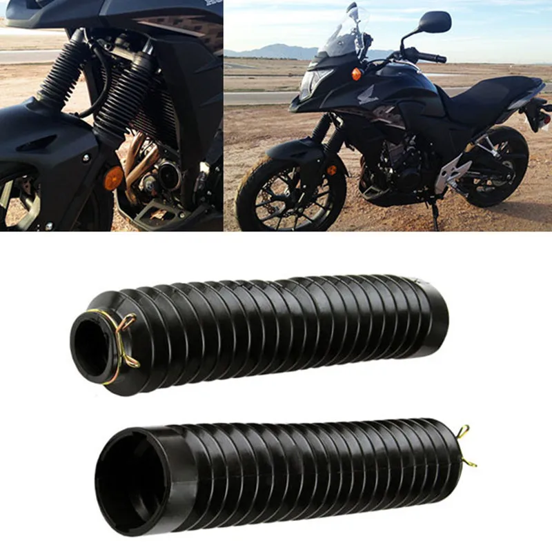 Big Size! !1 pair/2pcs 10.63''Black Motorcycle Front Fork Cover Gaiters Gators Boots Shock Boot for Harley Honda Yamaha