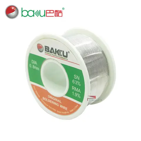 BAKU BK 100 주석 납 로진 코어 철 납땜 와이어 릴, 용접 모바일용 0.8mm 1mm