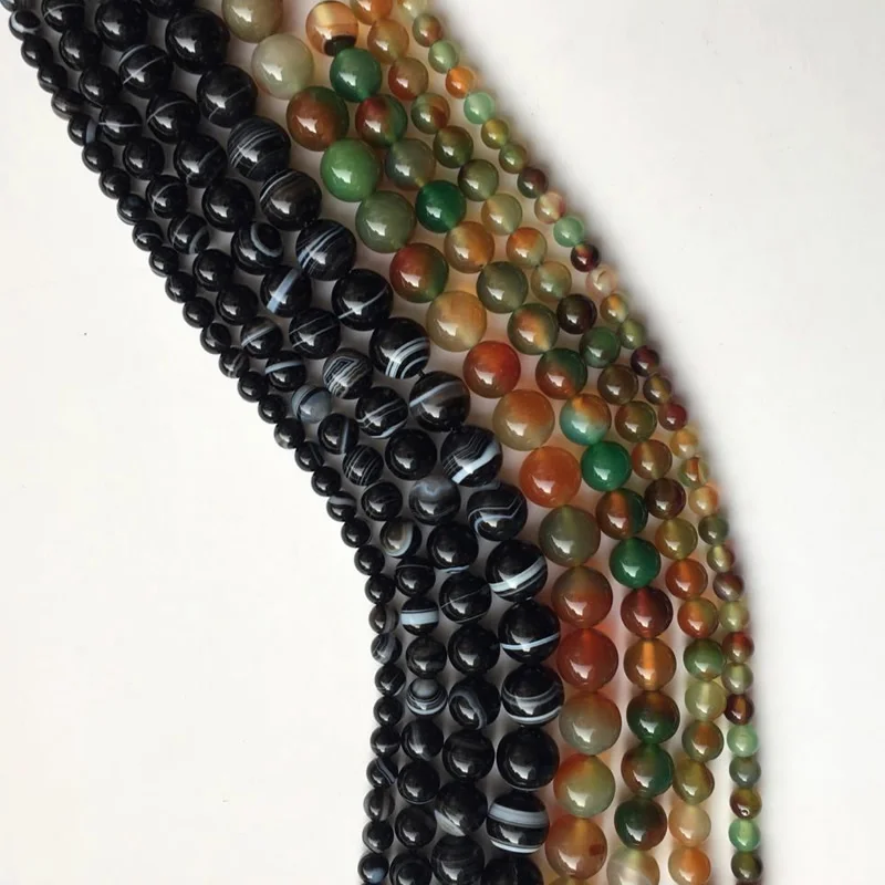 5a Stein perlen Botswana Sardonyx Achate runde lose Perlen 4 6 8 10 12mm 15 "für Schmuck herstellung DIY Armbänder Zubehör – Detail 18