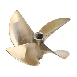 Mxfans RC Boat Parts 4 Blade Aluminum Alloy Prop Propeller Out Diameter 67mm P1.7 with Shaft Center Aperture Dia 6.35mm(1/4