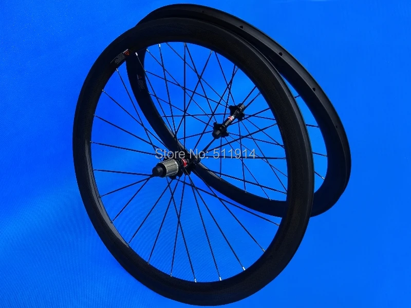 

FLYXII Brand New Full Carbon Glossy Clincher Rims Clincher Wheelset Road Bike 50mm Bicycle Wheel 25mm Width