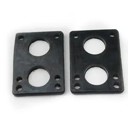 New 2pcs 6mm Black Rubber Gasket Longboard Riserpad Long Board Riserpad PU Skateboard Parts Rubber Pad