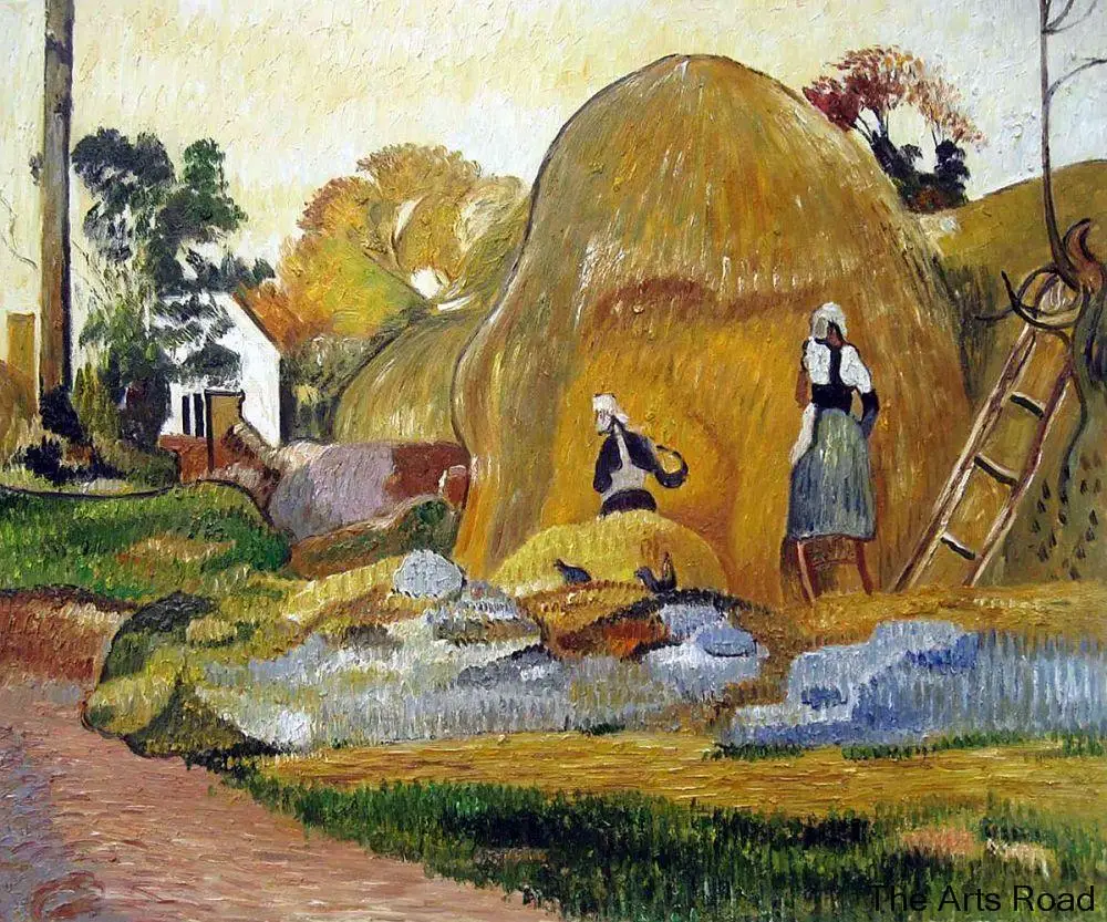 Yellow Haystacks (The Golden Harvest), 1889 by Paul Gauguin Oil Paintings Online Landscape Art Hand-made 100%