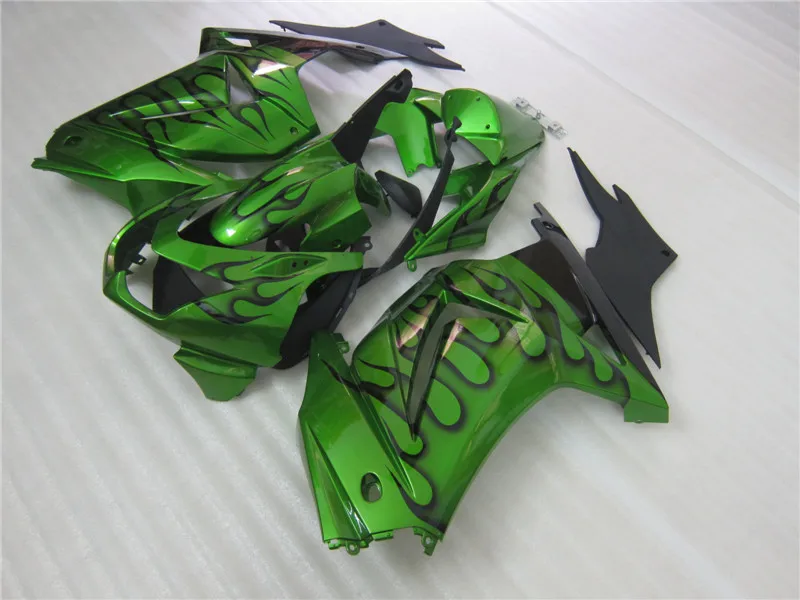 Complete Fairings for Kawasaki zx250r 08-14 EX 250 2008 2010 2011 2014 Ninja 250R black flame injection motorcycle fairing kits