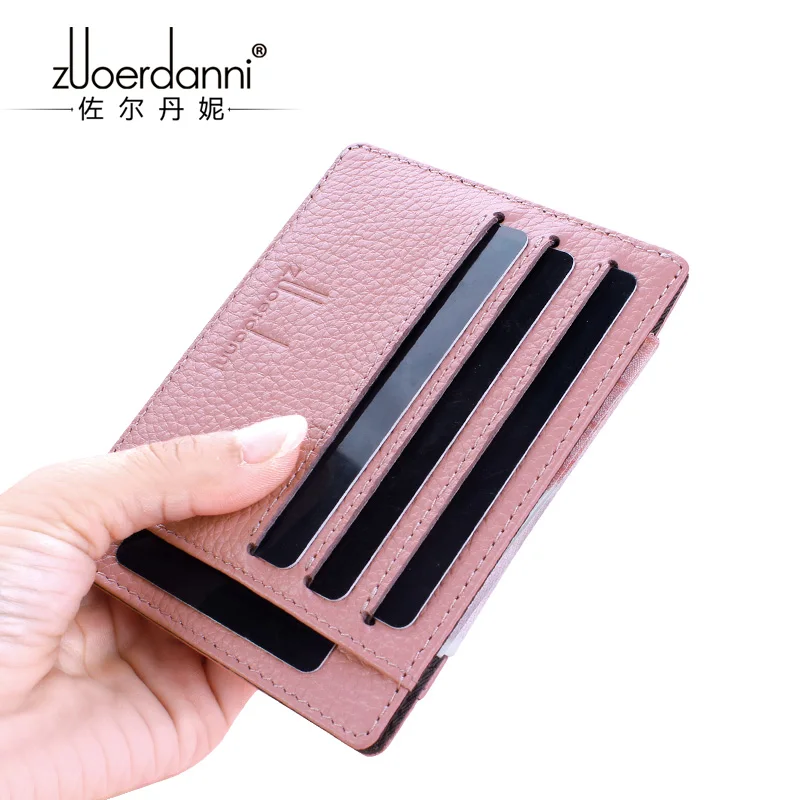 Leather small card bag new female multi-card ultra-thin card bag leather personality mini bank card holder