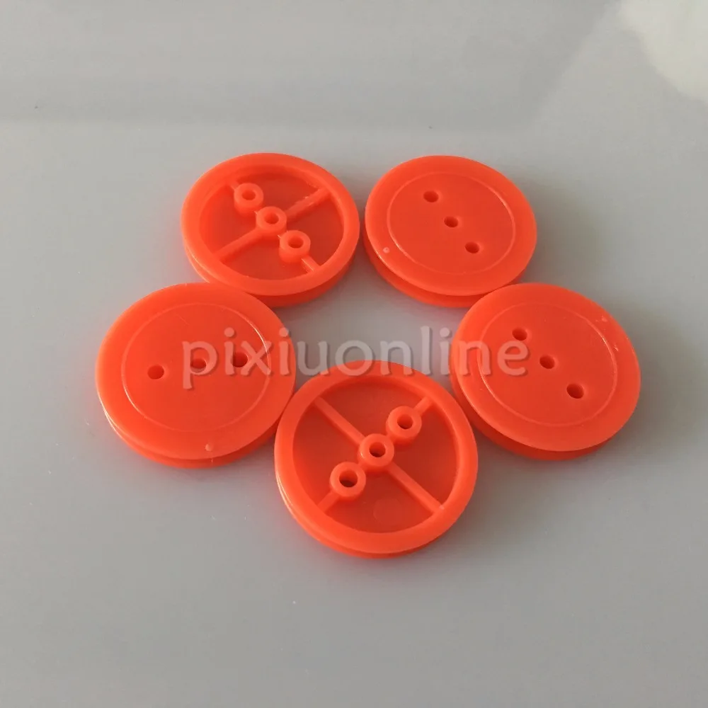 5pcs K925 Red Plastic Model Belt Pulley 2*24mm Cross Wheel DIY Parts Students and Children