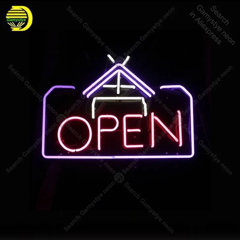 

Neon Sign for OPEN house Store neon Light Sign Beer Pub Sign real glass Tubes Handcrafted Store Display Hotel Neon signs Fil Gas