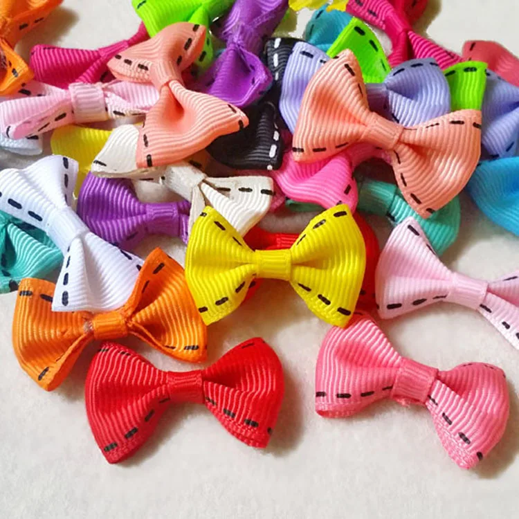 100pcs/lot Supply of pet hair Diy handmade bow bright printed material dashed Knot Butterfly pendant