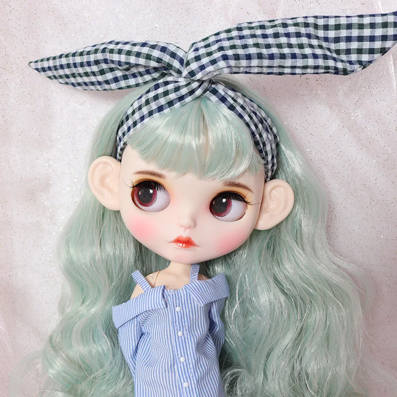 ICY DBS Blyth doll white skin joint body Mint Green hair Hand-painted face panels, long eyelashes and sleepy eye BL4006/1059