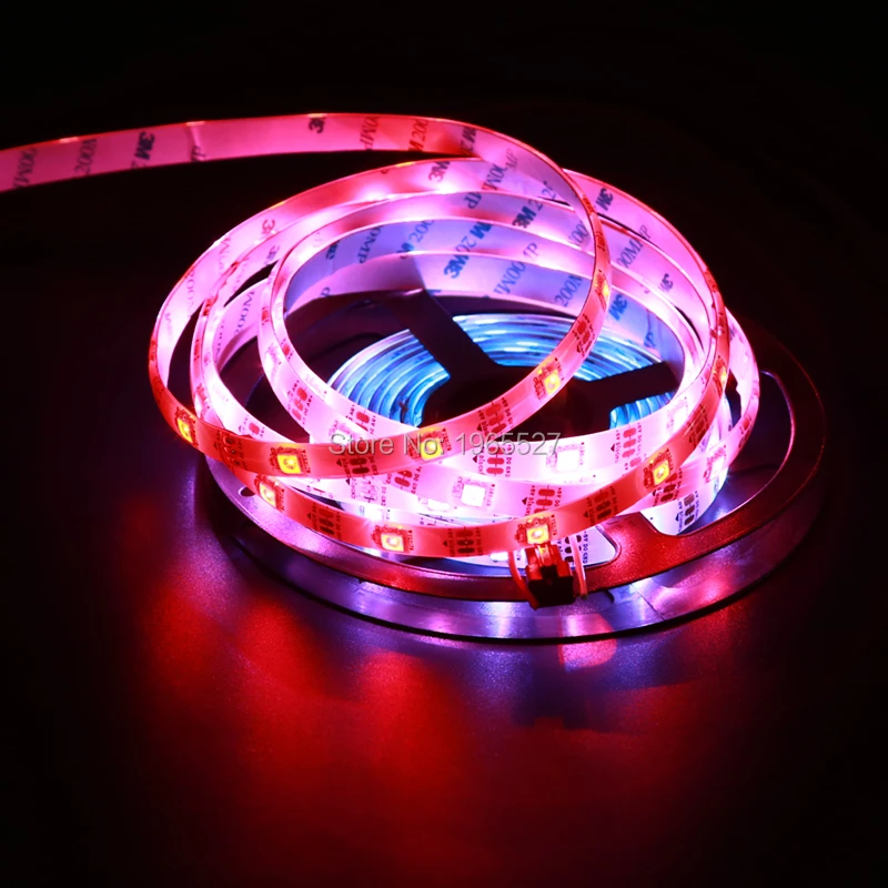 5V WS2812B LED Strip Light RGB 5050 SMD 30LEDs/m with 30PCS WS2811 IC Built-in,5M/Roll,White PCB,Waterproof Silicon Coating IP65