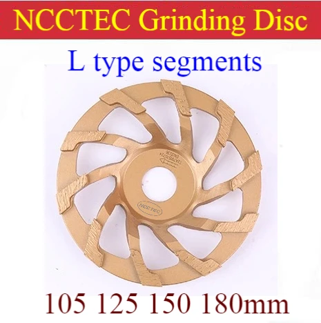 4'' 5'' 6'' 7'' Diamond L type segments grinding cup Wheels | 105 125 150 180mm floor grind discs | silver welding