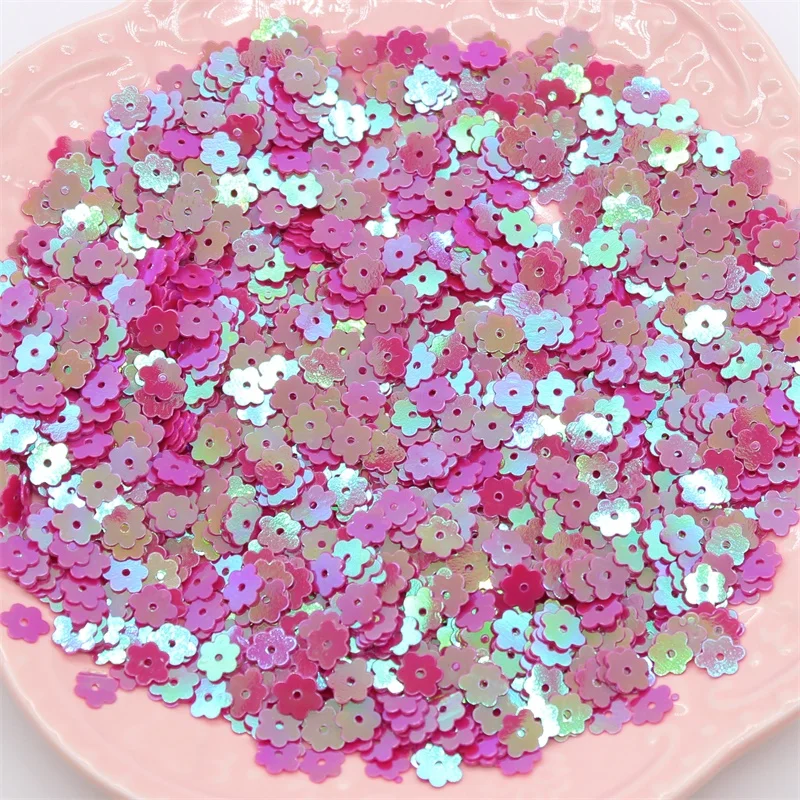 KSCRAFT 6mm Multi-colored Flower Shape Sequins PVC Flat for DIY Card Making Craft Color Collection