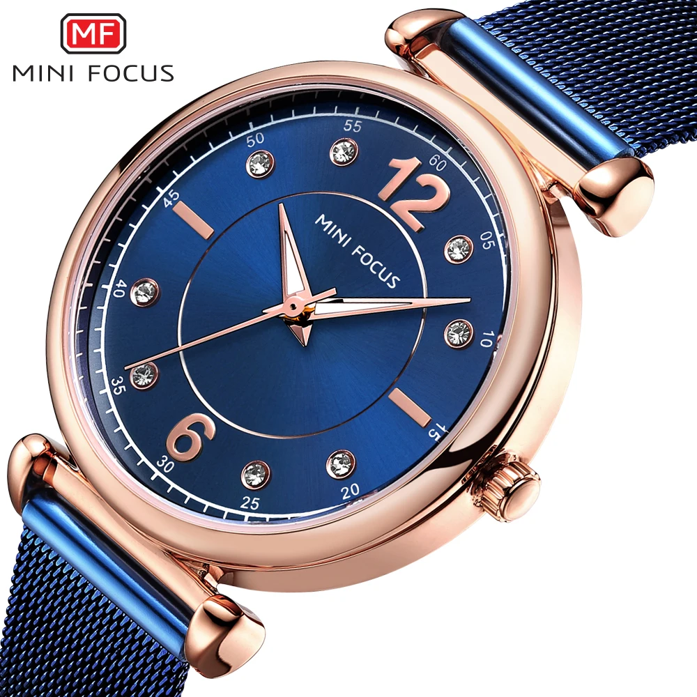 

MINI FOCUS Brand Fashion Wristwatches Women Stainless Steel Band Womens Dress Watches Ladies Quartz-Watch Relogio Feminino Clock