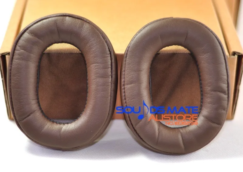وسادة أذن جلدية بروتينية أكثر نعومة لسوني MDR 1R 1RNC 1RMK2 1RBTMK2 1A 1ADAC 1ABT DAC BT سماعة رأس بنية