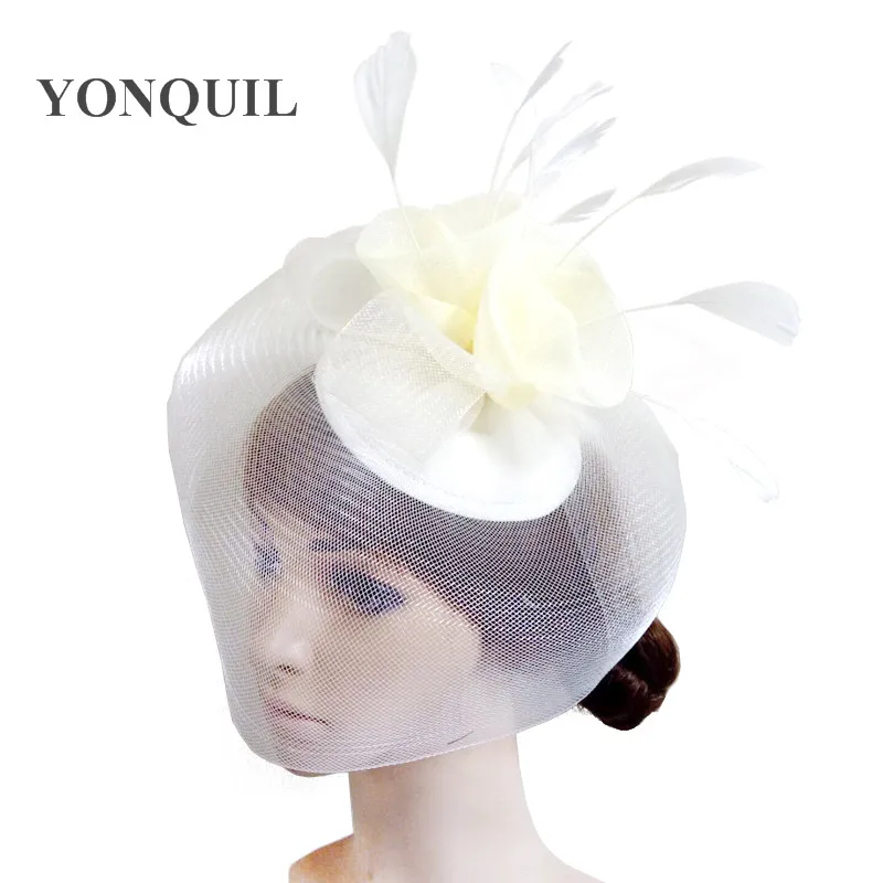 High Quality Party Tea Fascinator Hats Elegant Bridal Wedding Mesh Headwear Nice Bride Marry Hair Accessoires SYF250