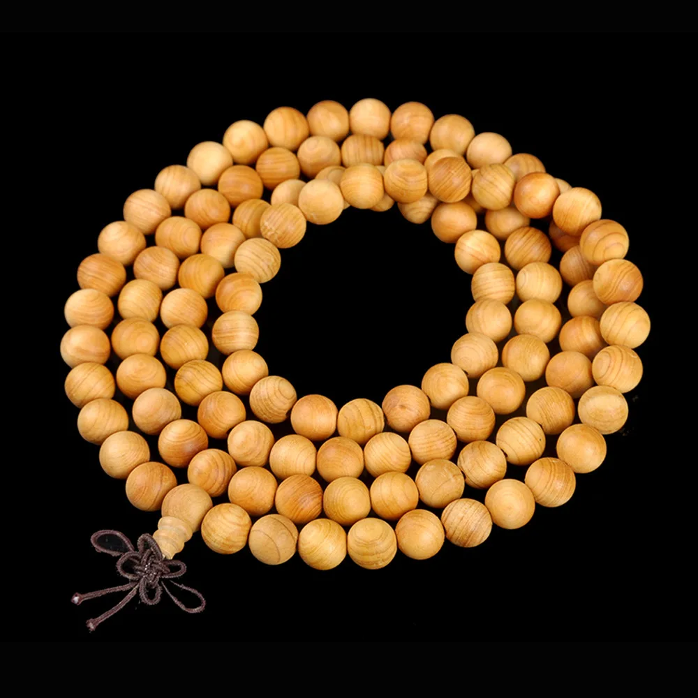 6mm 8mm 108 Beads Natural Taihang Mountain Cliff Parker Wood Buddhist Buddha Bracelet Women Men Meditation Prayer Bead Mala Gift