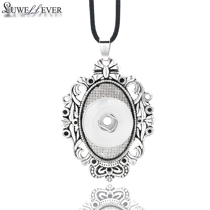 Fashion Interchangeable Flower Crown Ginger Necklace 054 Fit 18mm Snap Button Pendant Necklace Charm Jewelry For Women Gift