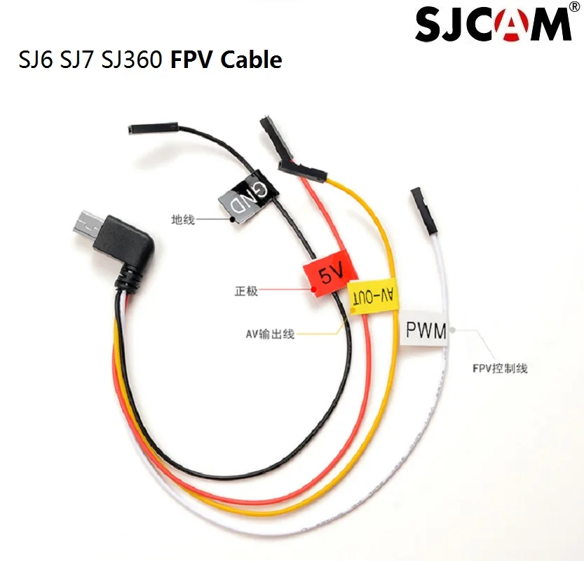 Original AV Cable for SJCAM SJ7 Star J6 Legend SJ360 Series Action Camera Accessories SJ7 SJ6 SJ360 FPV Video Output Cable