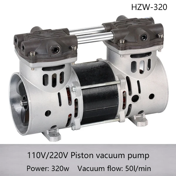 HZW-320 110/220v Dry Piston Suction Vacuum Pump 800mmHg 50LPM