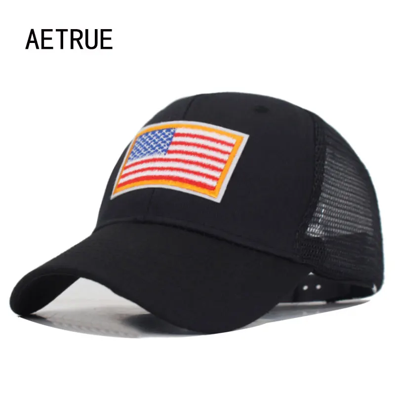 AETRUE High Quality USA Flag Baseball Cap Men Women Eagle Dad Hats For Men Bone Outdoor Casual Sun Golf Trucker Snapback Caps