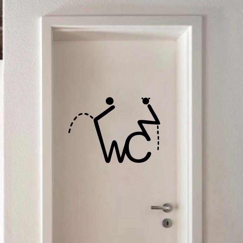 Funny DIY Stickers WC Toilet Vinyl Wall Art Mural Decal Toilette Home Decor Poster House Decoration Wallpaper 13 cm x 18 cm