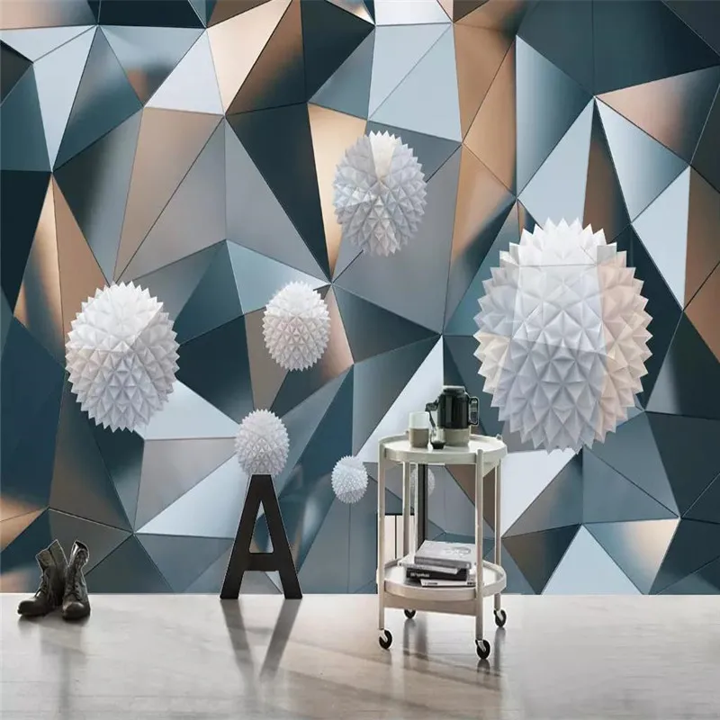 

3D suspended sphere geometric pattern graphic background professional production mural photo wallpaper can be customized