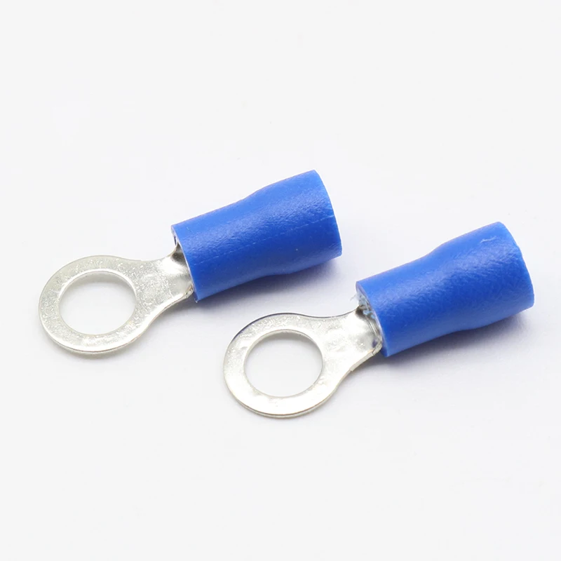 RV2-5 Blue Ring Insulated Wire Connector Electrical Crimp Terminal Cable Connector Wire Connector 100PCS/Pack RV2.5-5 RV