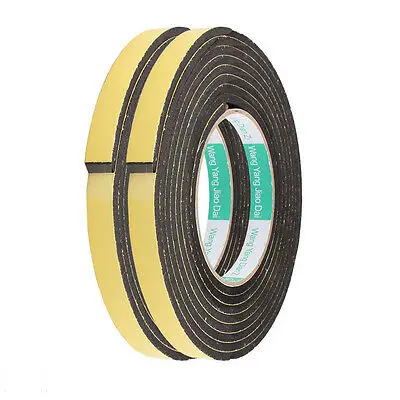 2Pcs 12mm Width 4mm Thickness EVA Single Side Sponge Foam Tape 3 Meters Length