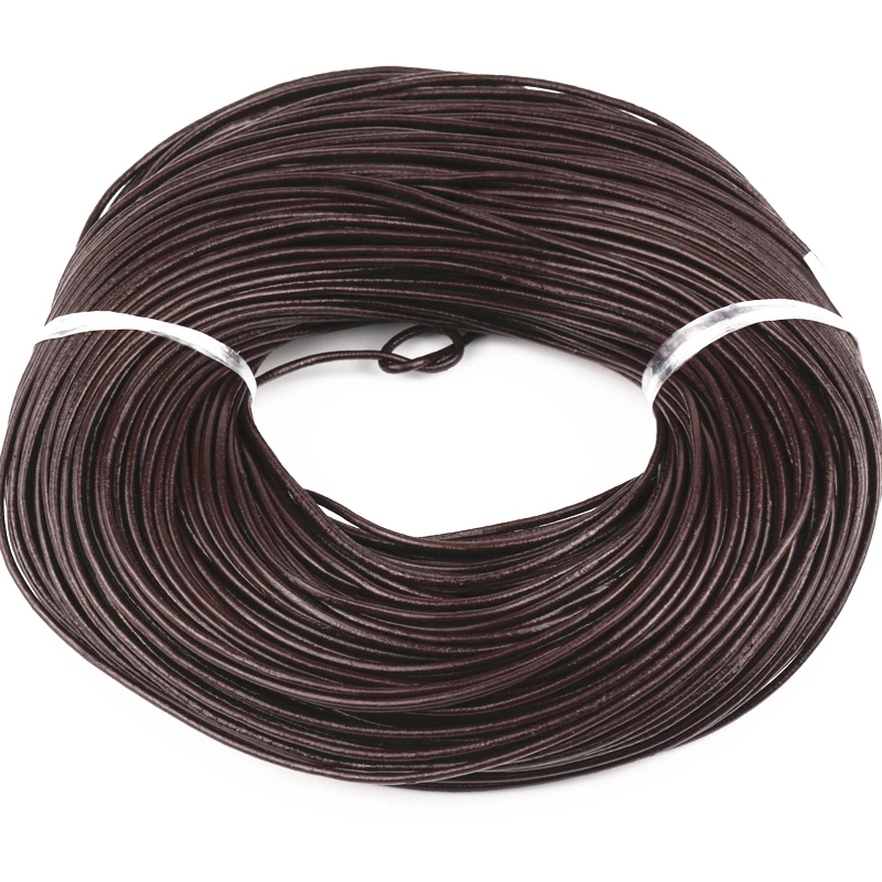 

1.5mm Length Black/Brown Round Real Leather Jewelry Cord 90M/ROLL Fit Diy Jewelry Necklace Making