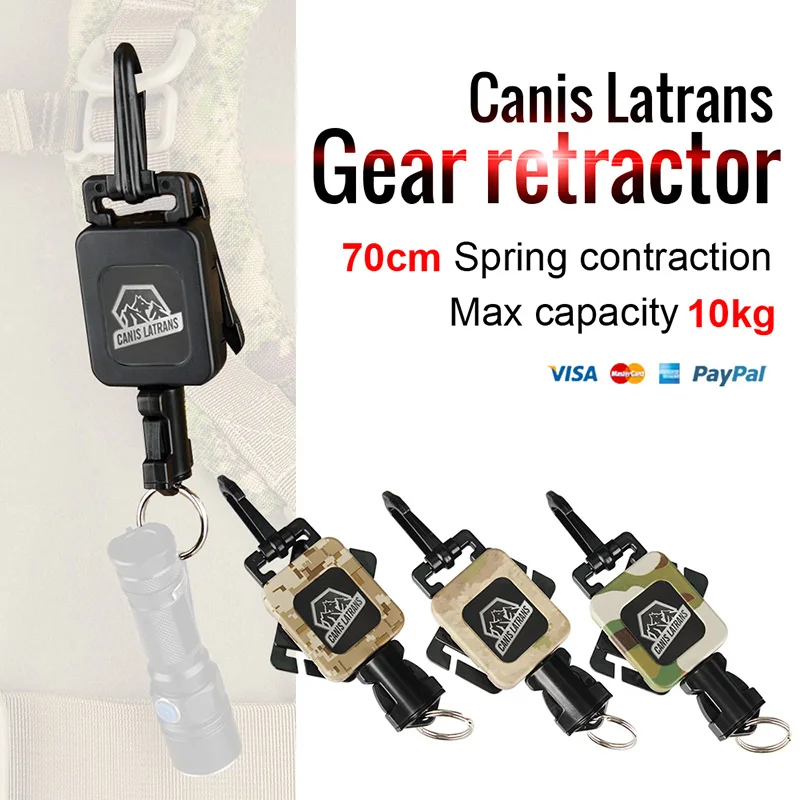 Canis Latrans Tactical Gear Retractor Stainless Steel CP DD AT Color For Tactical Backpack Airsoft Gun GZ33-0081