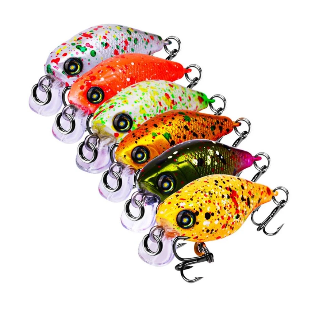 1Pcs Crank Fishing Lures Wobblers 45mm 4.3g Mini Crankbait Artificial Plastic Hard Bait Bass Pike Fishing Tackle