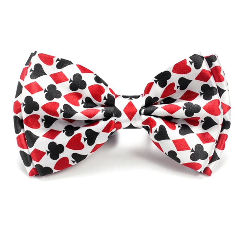 Pajaritas para hombre, naipes a la moda/Poker, vestido de esmoquin rojo y negro, pajarita, regalo Formal para fiesta, camisas de boda, corbata,