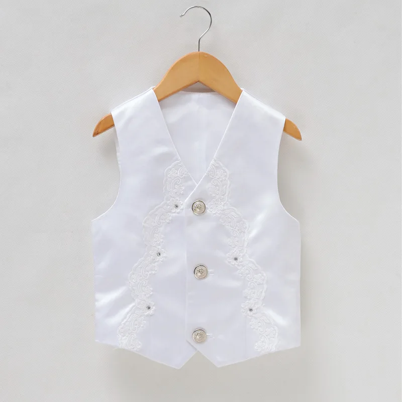 Boys Birthday Dress Prince Formal Vest Brand England Style Gentle Boys Wedding Waistcoat Kids Party Performance Vest for Boy F31