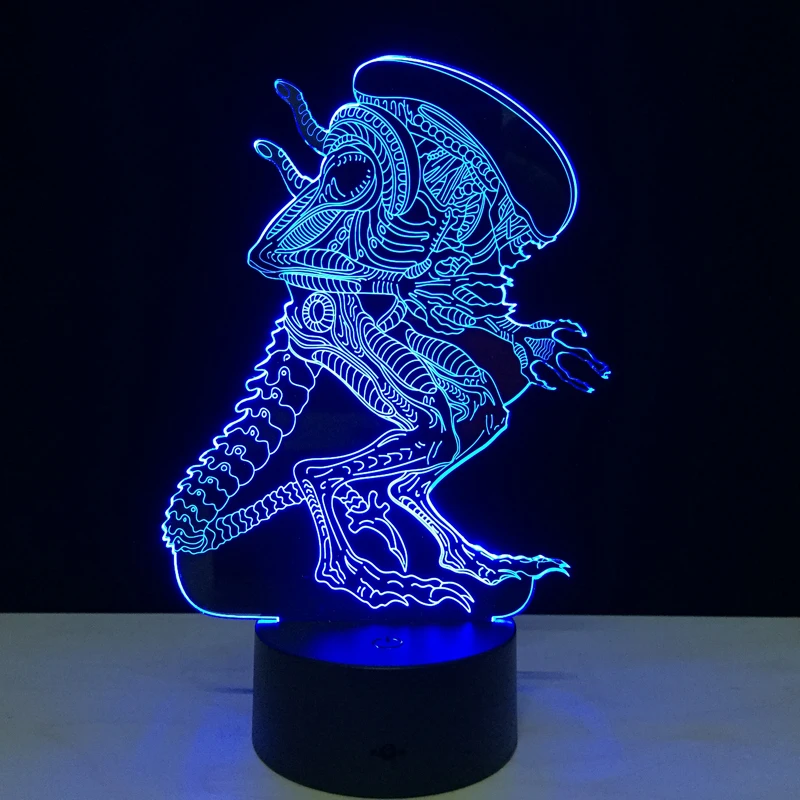 Imagem -03 - Alien vs Predator 3d Iluminação Humor Lâmpada Cores Mudando Lamparas com Cabo Usb Amigos Presente de Aniversário Decoração para Casa Navio da Gota