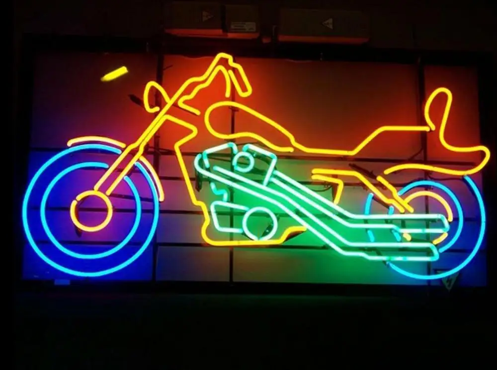 

Custom Motorcycle Glass Neon Light Sign Beer Bar