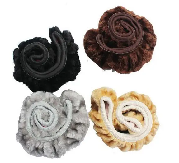 

Car Fur Warm Car steering wheel cover Winter Black Auto Interior Accessories 38cm Automobiles Steering-wheel Covers