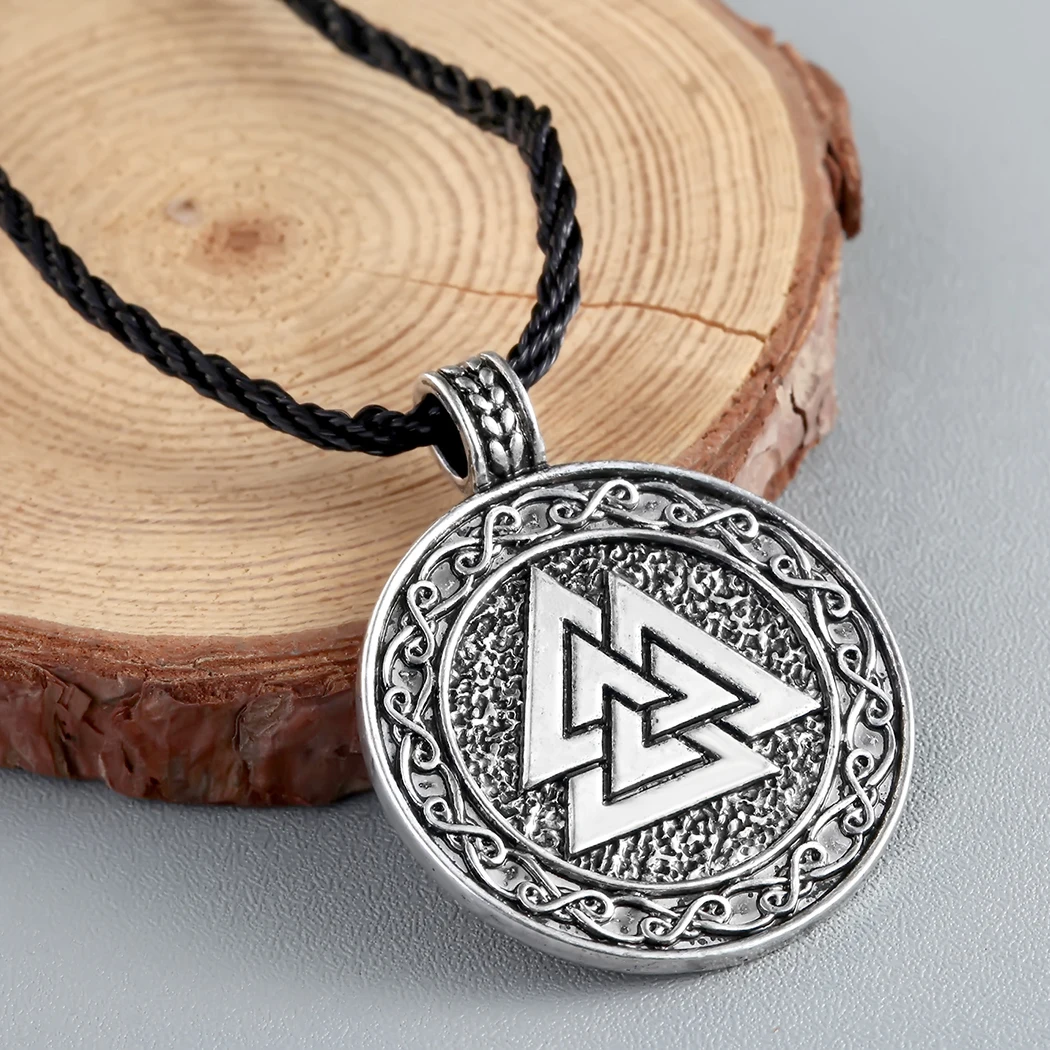 Cxwind Retro The Valknut Viking Necklace Pendant Scandinavian Norse Vikings Symbol Charms Knot Cross Necklaces Talisman Jewelry