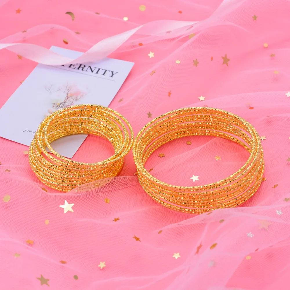 

12pcs/lot Gold Color Bangles For Women Men Accessories Jewelry Copper Cute brecklace For Women Girl Nice Gift wb140