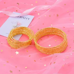 12pcs/lot Gold Color Bangles For Women Men Accessories Jewelry Copper Cute brecklace For Women Girl Nice Gift wb140