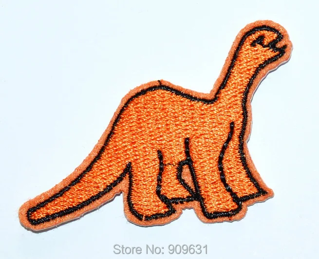 

New ! Hot ! Dinosaurs Orange iron on applique or Sew on fashion embroidery applique patch