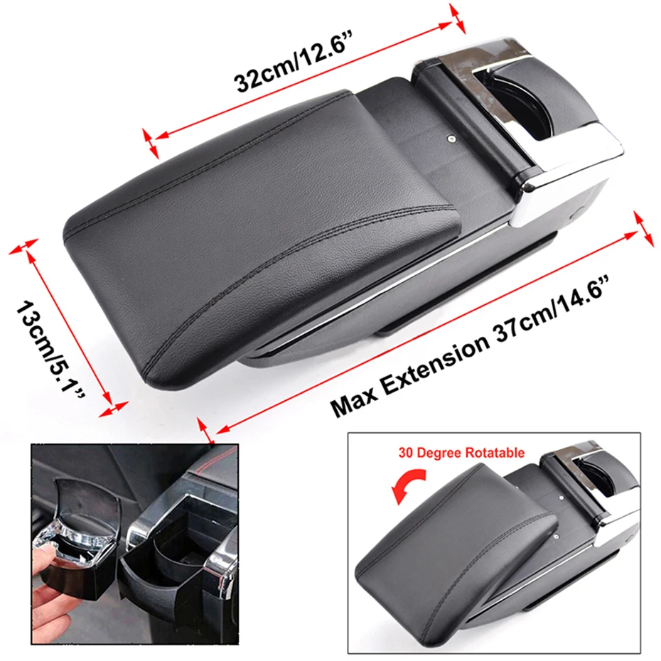 XUKEY For Suzuki SX4 Center Console 2007 - 2013 2008 2009 2010 2011 2012 Arm Rest Leather Central Black Armrest Box