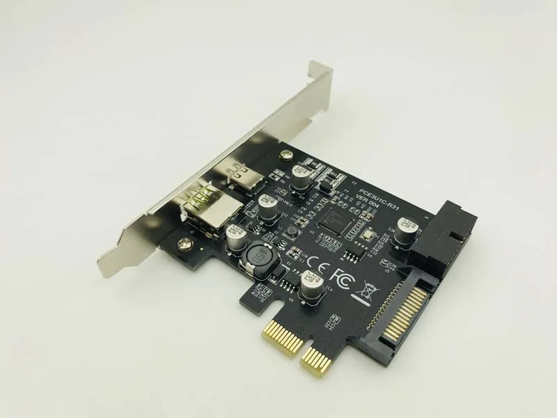 Cartes à ajouter USB 6 000 Carte PCIE SMi/Carte PCIE Adaptateur USB USv1.PCIE USB 3.1 PCI-E USB-C 2.4A Ordinateur 6 000 Cartes Nouveau