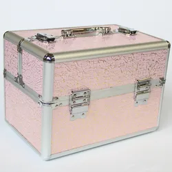 Aluminum frame travel suitcase cosmetic professional beauty case jewelry box women bag Multi layer manicure toolbox luggage bags