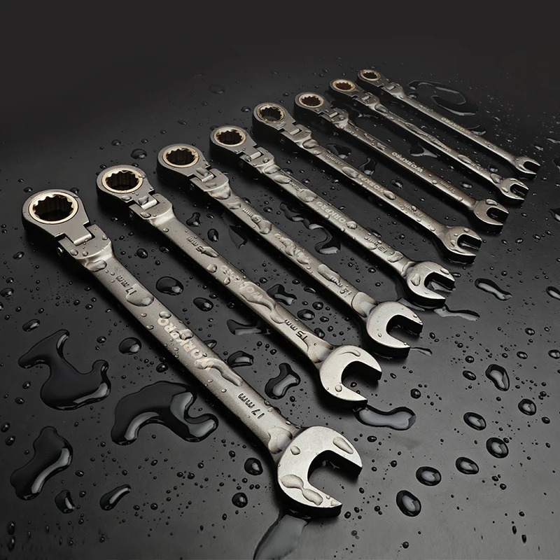 WORKPRO 8 Chiếc Cờ Lê Flex-Đầu Siết Kết Hợp Bộ Cờ Lê Vòng Miệng Hệ Mét/SAE Dụng Cụ Sửa Chữa Gia