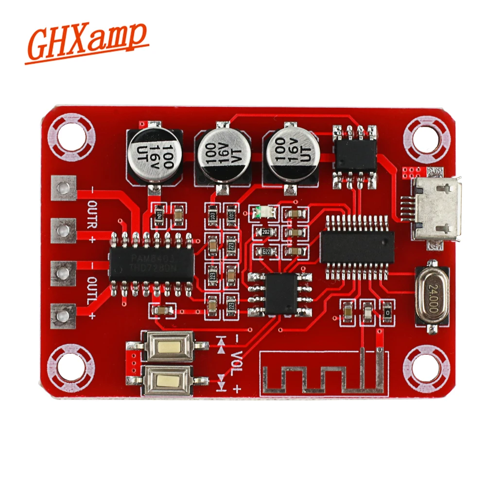 บอร์ดถอดรหัส5.0บลูทูธเครื่องขยายเสียง PAM8403ช่องสัญญาณคู่2*5W ตัวรับสัญญาณเสียงแบบ lossless