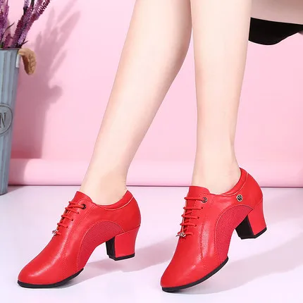 Zapatillas de baile modernas para mujer, zapatos de cuero para baile latino, zapatos de salón para mujer, zapatos deportivos modernos de baile marinero