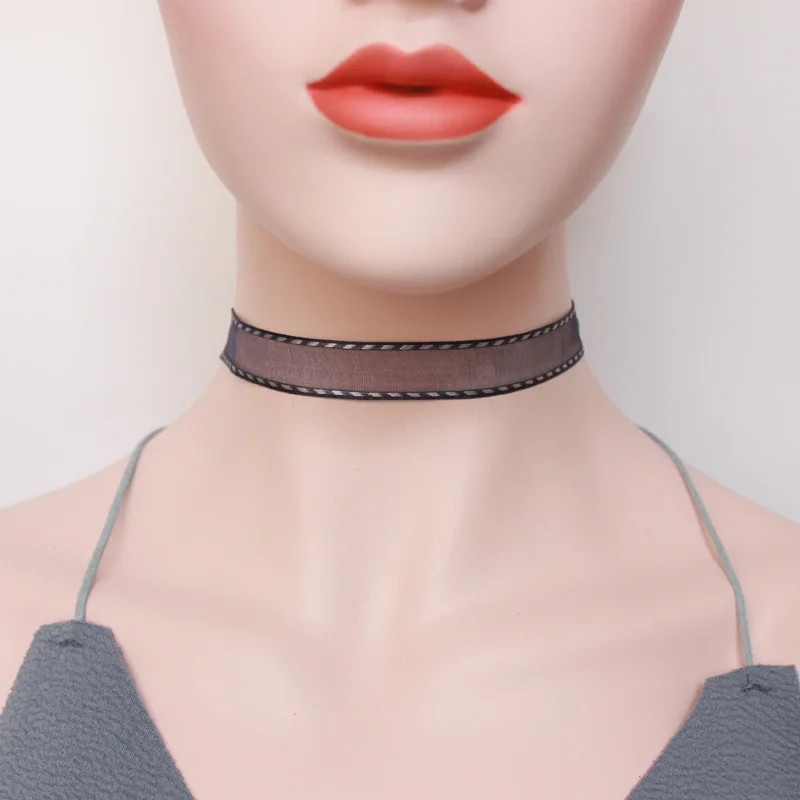 Handmade Plain Lace Choker Necklace Vintage Wide Ribbon Statement Jewelry Collar Nacklace For Women SGL1021