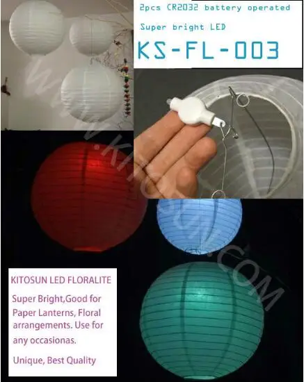 100pcs/lot Battery Electric RGB 11colors Available Hanging LED Floralyte Lights Wedding Party Favor