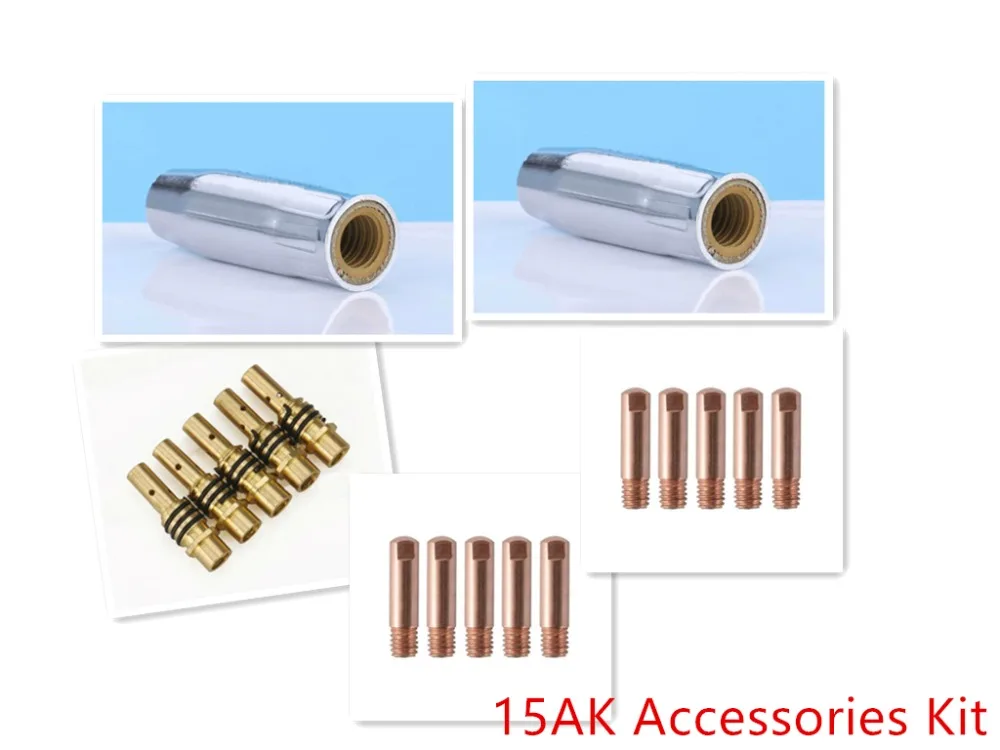 Binzel Phong Cách 17PK Mig Hàn Ngọn Đuốc MB 15AK Phụ Kiện Kit brass vòi phun và liên hệ với lời khuyên và vòi phun khí chủ cho MIG hàn